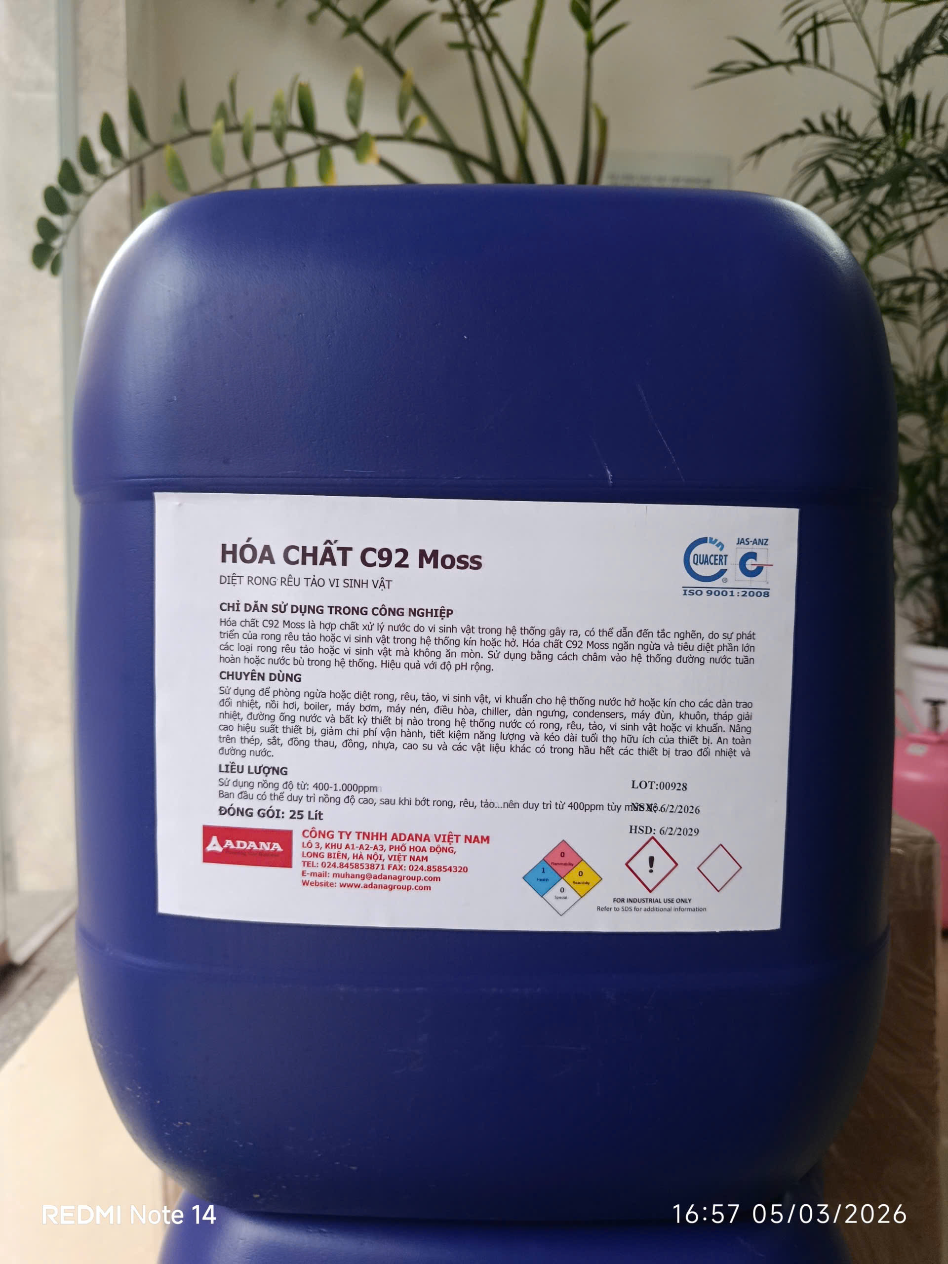 Hóa chất tẩy rong rêu C92