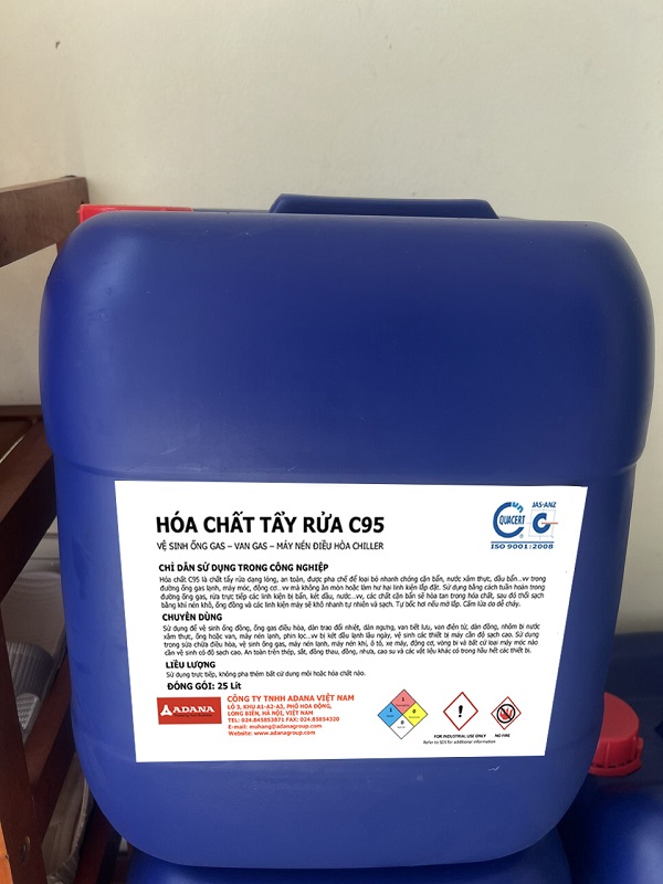 HÓA CHẤT VỆ SINH ĐƯỜNG ỐNG GAS, VAN GAS, MÁY NÉN LẠNH C95